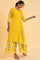 Yellow Glitter Printed Angrakha Jumpsuit