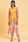 Yellow Handkerchief Patterned Cut Placement kurta