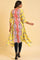 Yellow Centre Placement Asymmetrical kurta