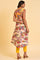 Yellow Scarf Patterned Printed kurta