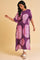 Purple Bold Graphic Printed Kaftan With Back Tie Up