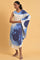 Blue One-Sided Sleeve Kaftan Dress