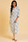 Plus Size White Printed Button Down kurta