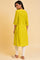 Yellow Textured Dobby kurta