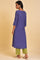 Purple Straight Kurta with Embroidered Yoke