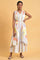 Ecru Print Mix Sleeveless Jumpsuit