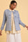 Blue Cotton Flax Summer Jacket