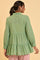 Green Lurex Stripes Embroidered Tiered Top