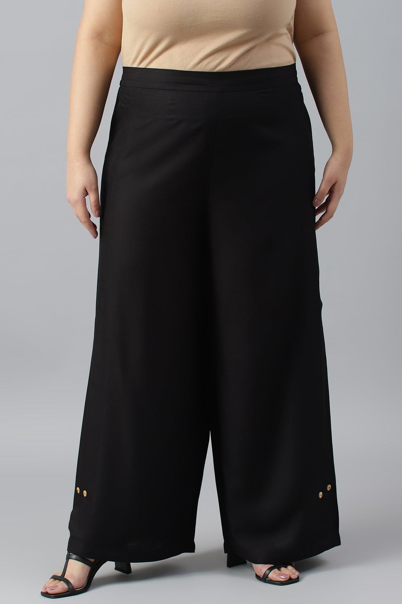 Black Plus Size Parallel Pants