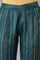 Teal Multi-Coloured Stripe Print Pants