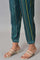 Teal Multi-Coloured Stripe Print Plus Size Pants