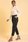 Black Yarn Dyed Fit Straight Pants