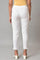 White Slim Pants With Lace Detail