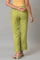 Nile Green Straight Pants With Lace