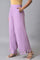 Purple Embroidered Parallel Pants