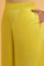 Yellow Parallel Pants With Lace And Embroidery