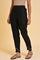 Black Embroidered Slim Pants