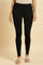 Black Solid Skinny Knit Tights