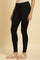 Black Solid Skinny Knit Tights