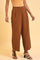 Brown Wide-Leg Pleated Trousers