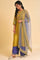 Blue Net Dupatta With Printed Border