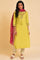 Lime Green Embroidered kurta, Pants And Dupatta Set