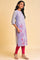 Purple Print Mix kurta & Tights Set