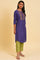 Purple Embroidered Straight kurta