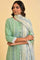 Light Green Printed kurta, Parallel Pants & Dupatta Set