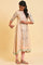 Beige Festive Asymmetric kurta Set