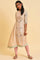 Beige Festive Asymmetric kurta Set
