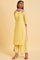 Yellow Embroidered Rayon Straight Kurta & Parallel Pants