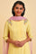 Yellow Embroidered Rayon Straight Kurta & Parallel Pants