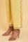 Yellow Embroidered Rayon Straight Kurta & Parallel Pants