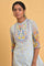 Light Blue Printed Kota kurta Set