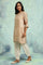 Light Grey Hand Block Print Satin kurta