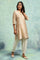 Light Grey Hand Block Print Satin kurta