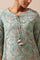 Green Flared Hand Block Print Kurta