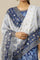 Blue and White Floral Printed Kota Doria Light-Weight Sheet Dupatta