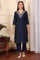 Blue Dori Embroidered Chanderi Straight Kurta