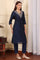Blue Dori Embroidered Chanderi Straight Kurta