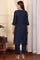Blue Dori Embroidered Chanderi Straight Kurta