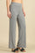 Grey Solid Straight Fit Pants With Slip On Closure