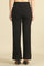 Black Solid Rayon Parallel Pants