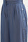 Blue Solid Wide Leg Denim Palazzo With Side Buttons
