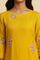 Yellow Floral Embroidered Straight Kurta