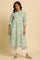 Blue Floral Printed Side Pleated Kurta
