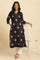 Black Embroidered A-Line Kurta