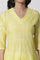 Yellow Schiffli Flared Kurta