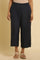 Blue Cotton Flax Flared Pants